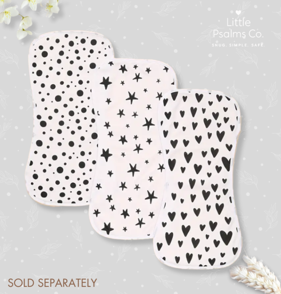 Monochrome Soft Absorbent Burp Cloths - Sold Separately