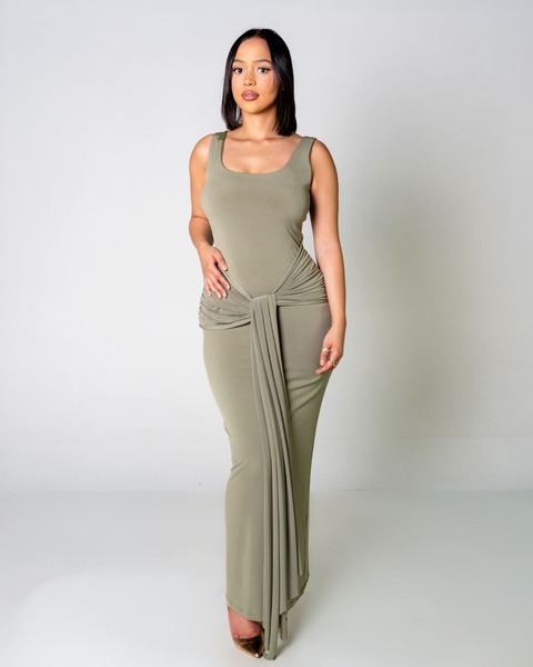 Ava Holiday Dress Olive