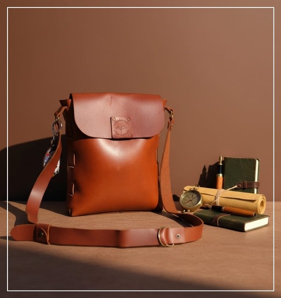 A5 japanese style all leather bag