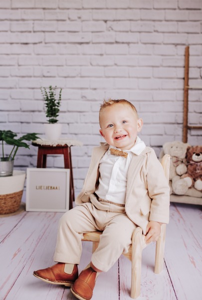 Sunday s best baby formal suit with jacket with leather bow tie