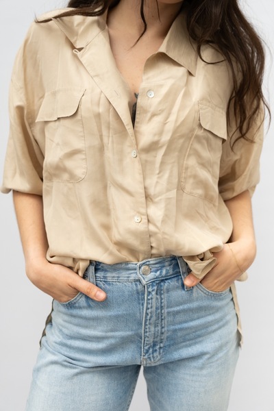 100% Silk Short Sleeve Shirt