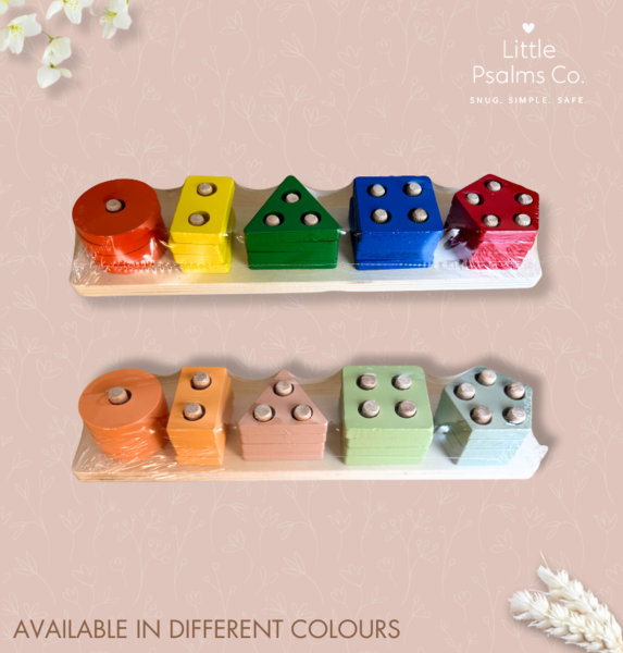 Wooden Sorting & Stacking Shape Sorter Learning Puzzle