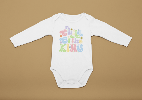 Babygrow White - Long Sleeve -Child Of The KIng
