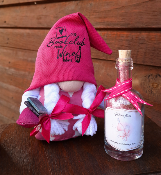 Mini Book Club Gnome with bottle