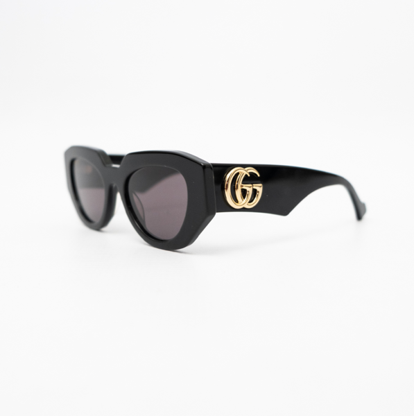 GUCCI GG1421S Gold Double GG Sunglasses Black