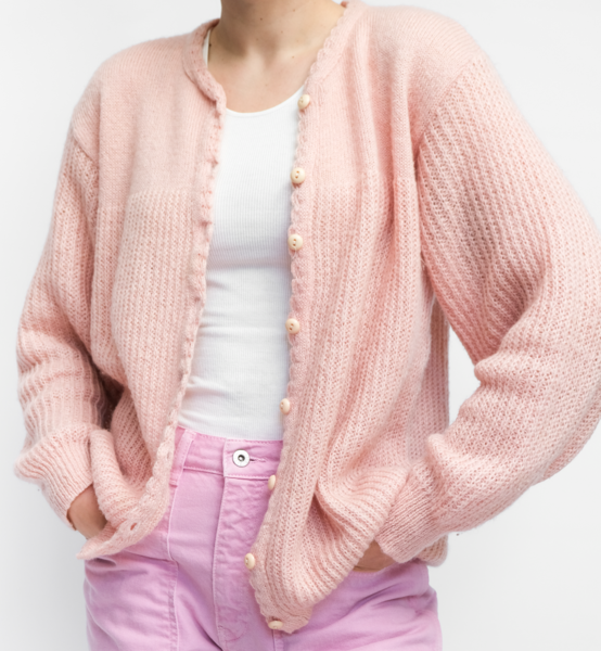 Kid Mohair Blend Cardigan Pink