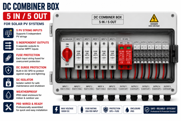 DC Combiner Box 5 Input / 5 Output