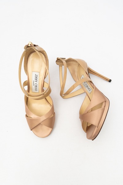 Jimmy Choo Lorina 100 Satin Patent Sandal