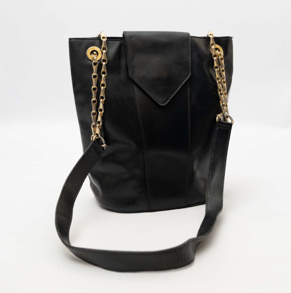 CELINE Vintage Leather Bucket Shoulder Bag