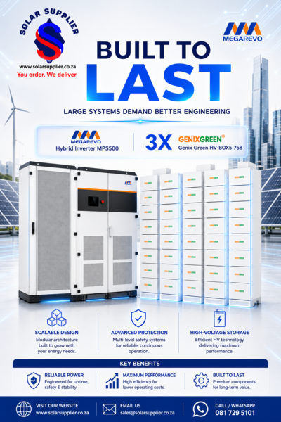 500kW Megarevo Hybrid System with 3× GenixGreen HV Battery Banks