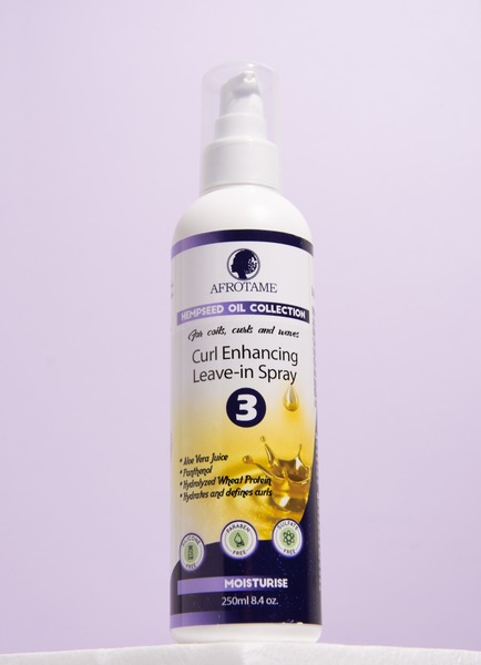 Afrotame Hempseed Oil Collection – Curl Enhancing Leave-In Spray/Cream (250ml)