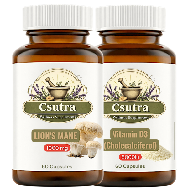 Lion's Mane & Vitamin D3 Duo - 1 or 2 Month's Supply