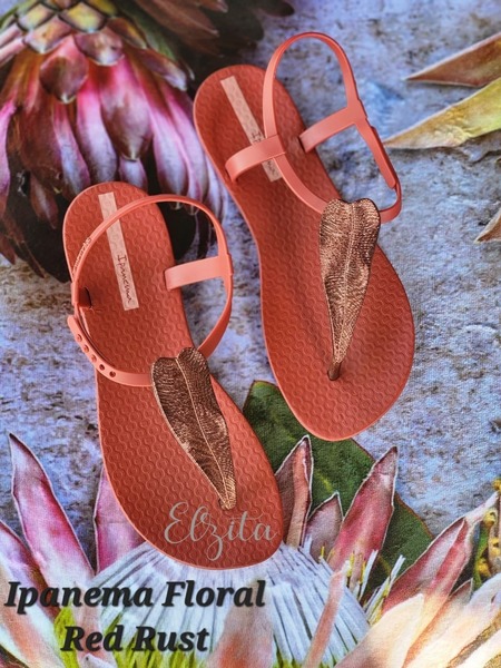Ipanema - Floral - Rust Red (Size 4, 5, 6)