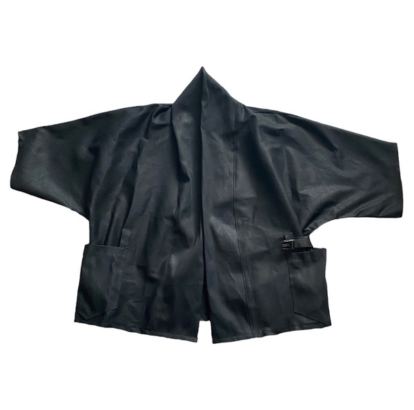 Mid Length Popcorn Knit Kimono - Black
