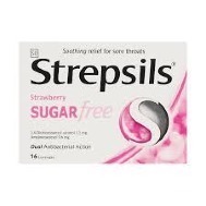 STREPSILS LOZENGES 16 - S/FREE STRAWBERRY