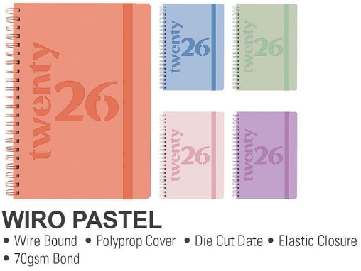 DIARY 2026 A4 WIRO  Pastel