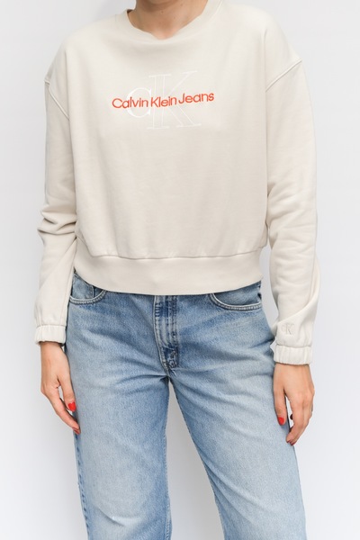 Cream calvin klein sweatshirt clearance