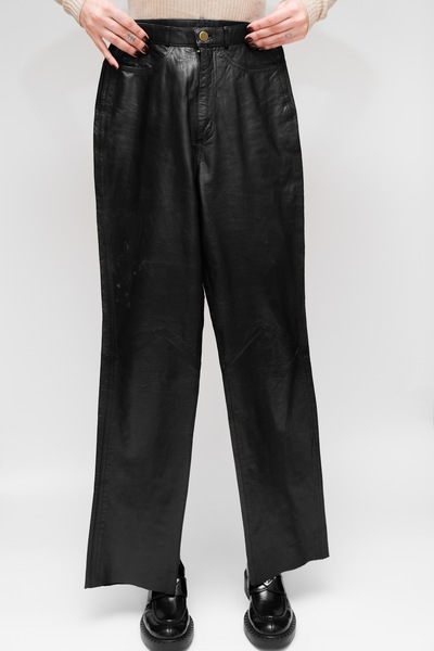 Vintage Leather Pants Straight Leg