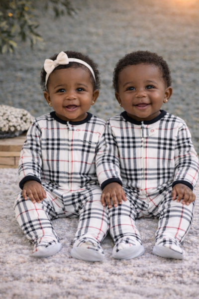 Heritage Check Zip Baby Sleepsuit