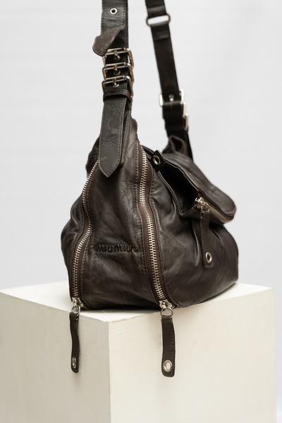 Genuine Leather Slouchy Bag Chocolate