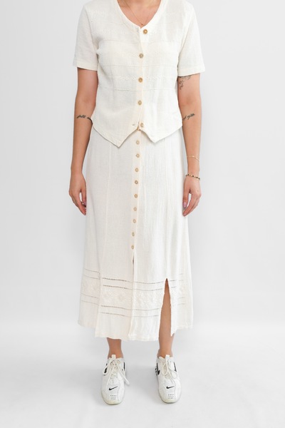 Vintage Cotton Handmade Skirt Set