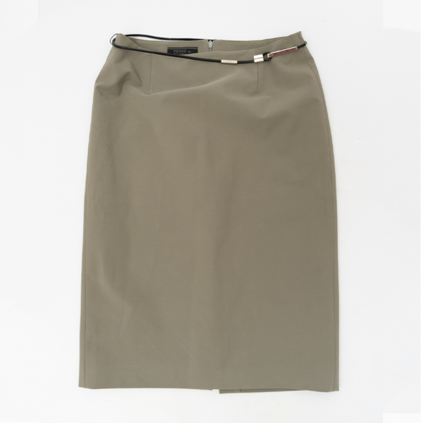 PRADA Vintage Pencil Skirt With Leather Belt