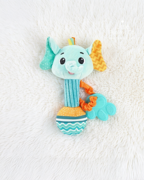 Elephant Baby Rattle with Teether