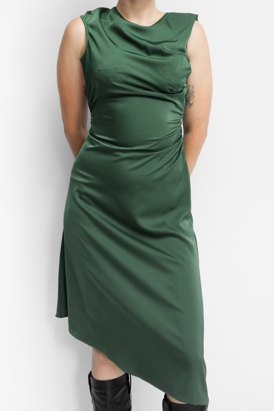 Emerald Satin Dress