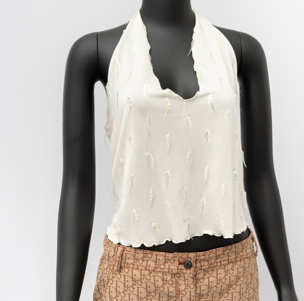 Gian Franco Ferre Jeans Vintage Beaded Halterneck Top