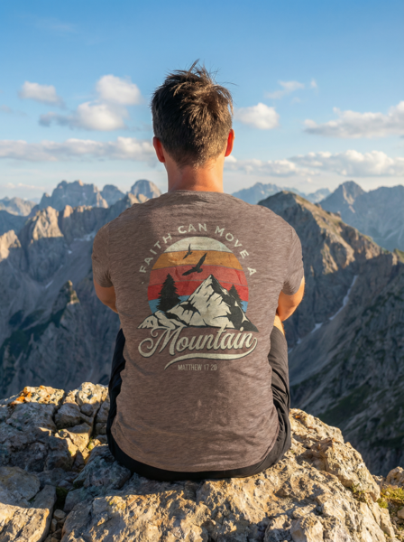 Men's Tee - Faith can move a mountain (front and back)