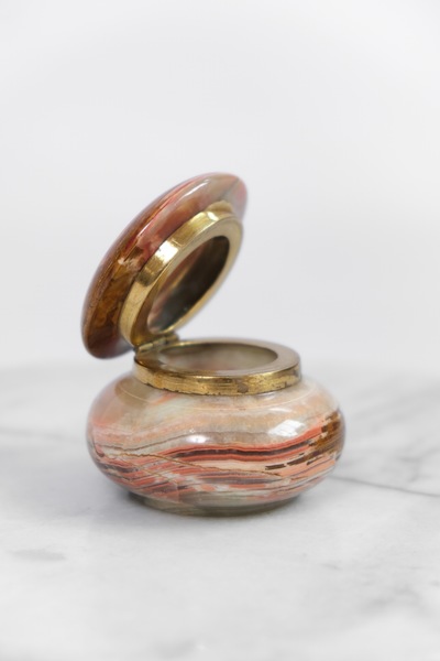 Alabaster Round Marble Jewellery Box