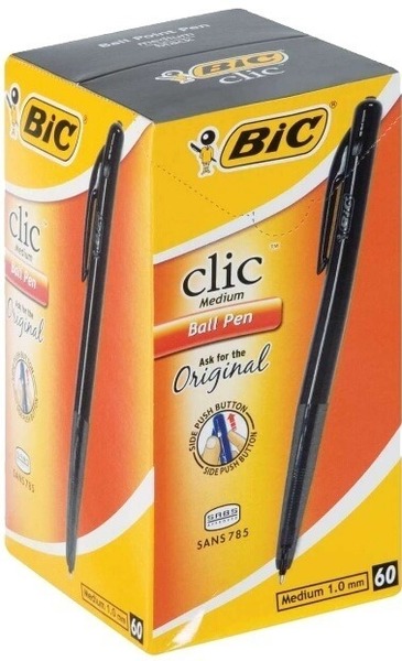 Bic Orange Ballpoint, Click, medium 1,0mm