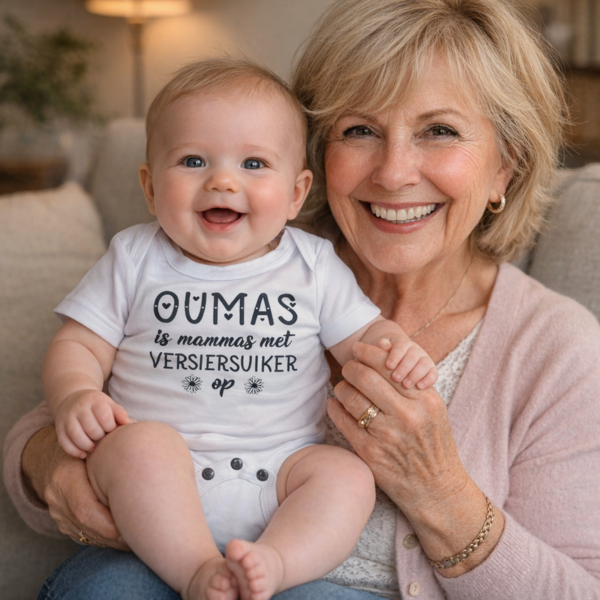 Oumas is mammas met versiersuiker baby grow