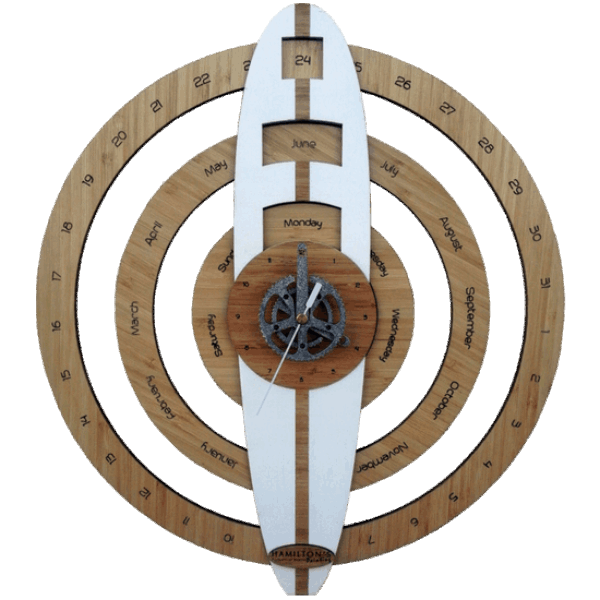 Surfers and Cyclist Orbital Perpetual Wall Clock