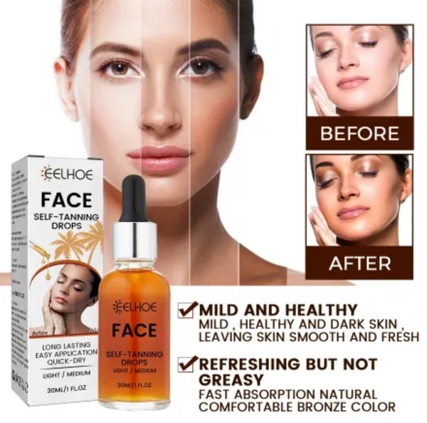 ELHOE Facial Tanning Essence – Hydrating Self-Tanning Drops (30ml)