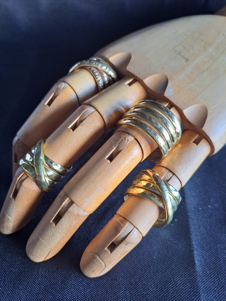 Multi-Layer ring in brass: Three Textures
