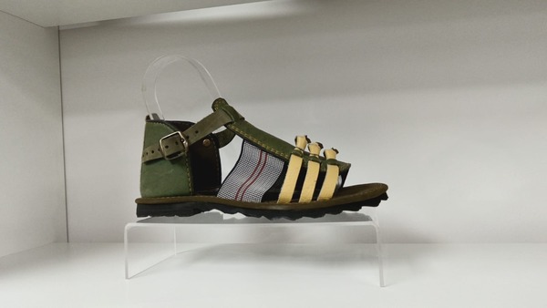 Green Multi-Strap Artisan Sandal