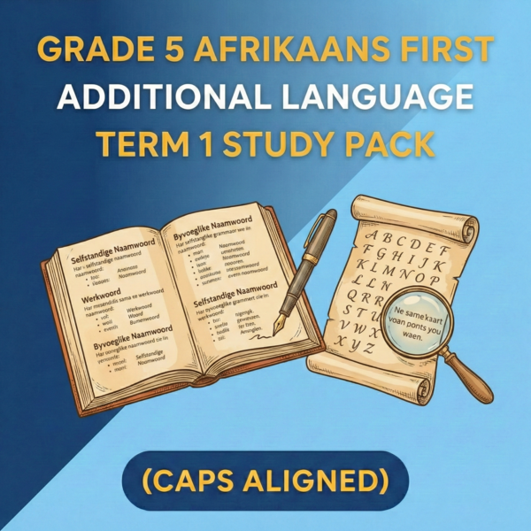 Grade 5 Afrikaans First Additional Language Term 1 Study Pack (CAPS Aligned)