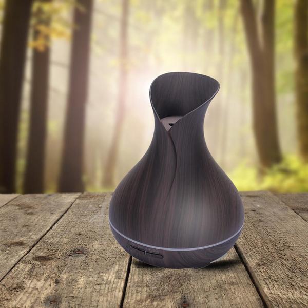 Loove Lavender Woodgrain Ultrasonic Aroma Diffuser