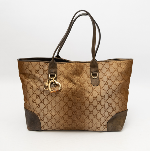 GUCCI Pre-Owned GG LUREX Heart Bit Charm Tote