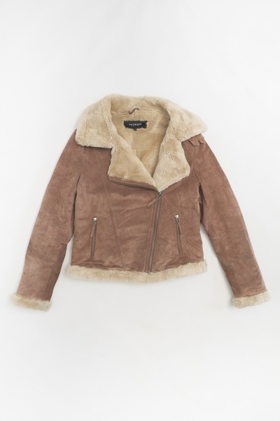 Leather Jacket With Faux Fur