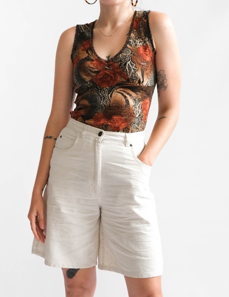 Ramie Bermuda shorts