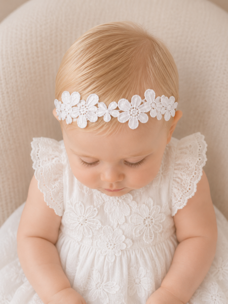 Snow Blossom Lace Headband