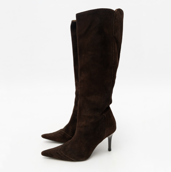 Vintage Genuine Suede Boots Chocolate Brown