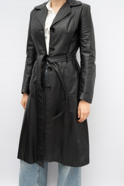 Genuine Leather Trench With A Belt