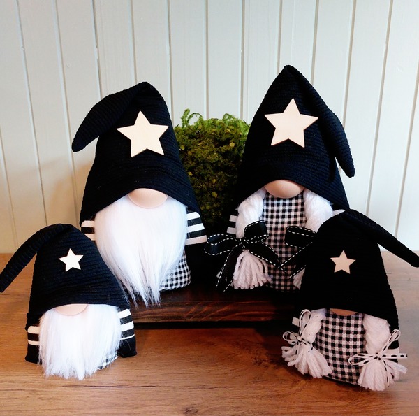 Star - Blk/White Gingham Family Set - No legs (not personalised)