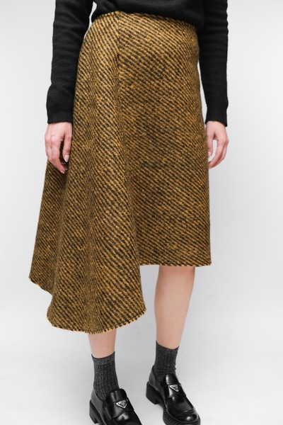 Prada Assymetric Wool Skirt
