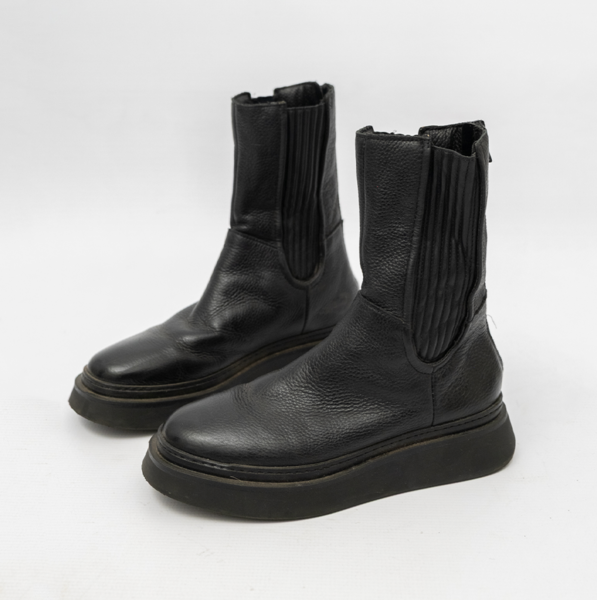 Chunky Lug Sole Leather Boots