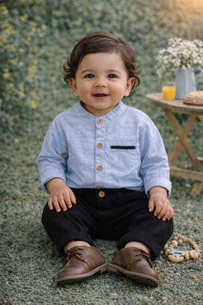 Lennox Classic Two-Piece Set – Sky & Noir