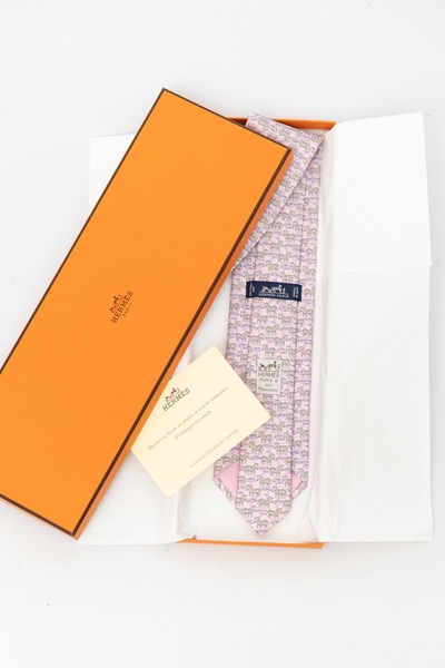 HERMES Paris For Investec Custom Commissioned Silk Tie